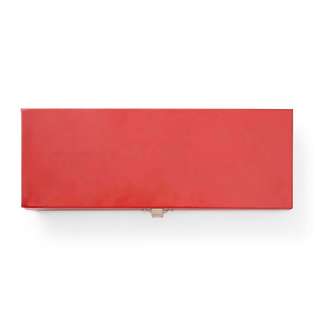 Kit ferramentas 12 peças na cor Vermelho, personalizado com a logo da empresa