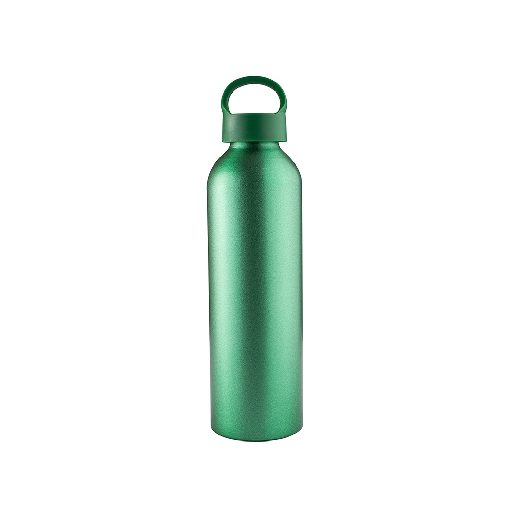 Garrafa de alumínio 630 ml personalizada com a logo da empresa, na cor verde