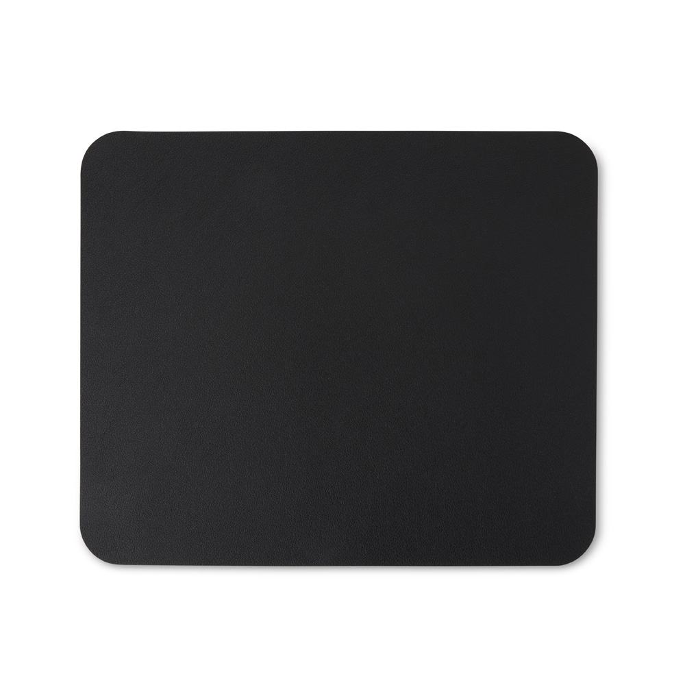 Mouse pad couro sintético na cor Preto, personalizado com a logo da empresa