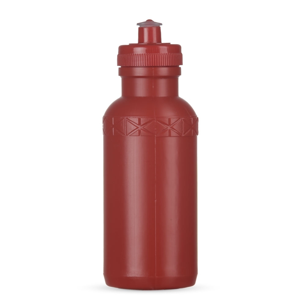 Squeeze plástico 500 ml bico de silicone sem BPA personalizado com a logo da empresa, na cor vermelho