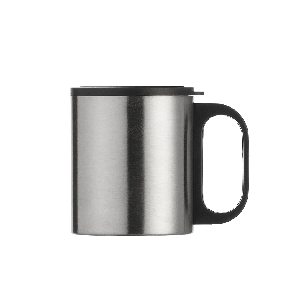 Caneca inox 180 ml com tampa personalizada com a logo da empresa