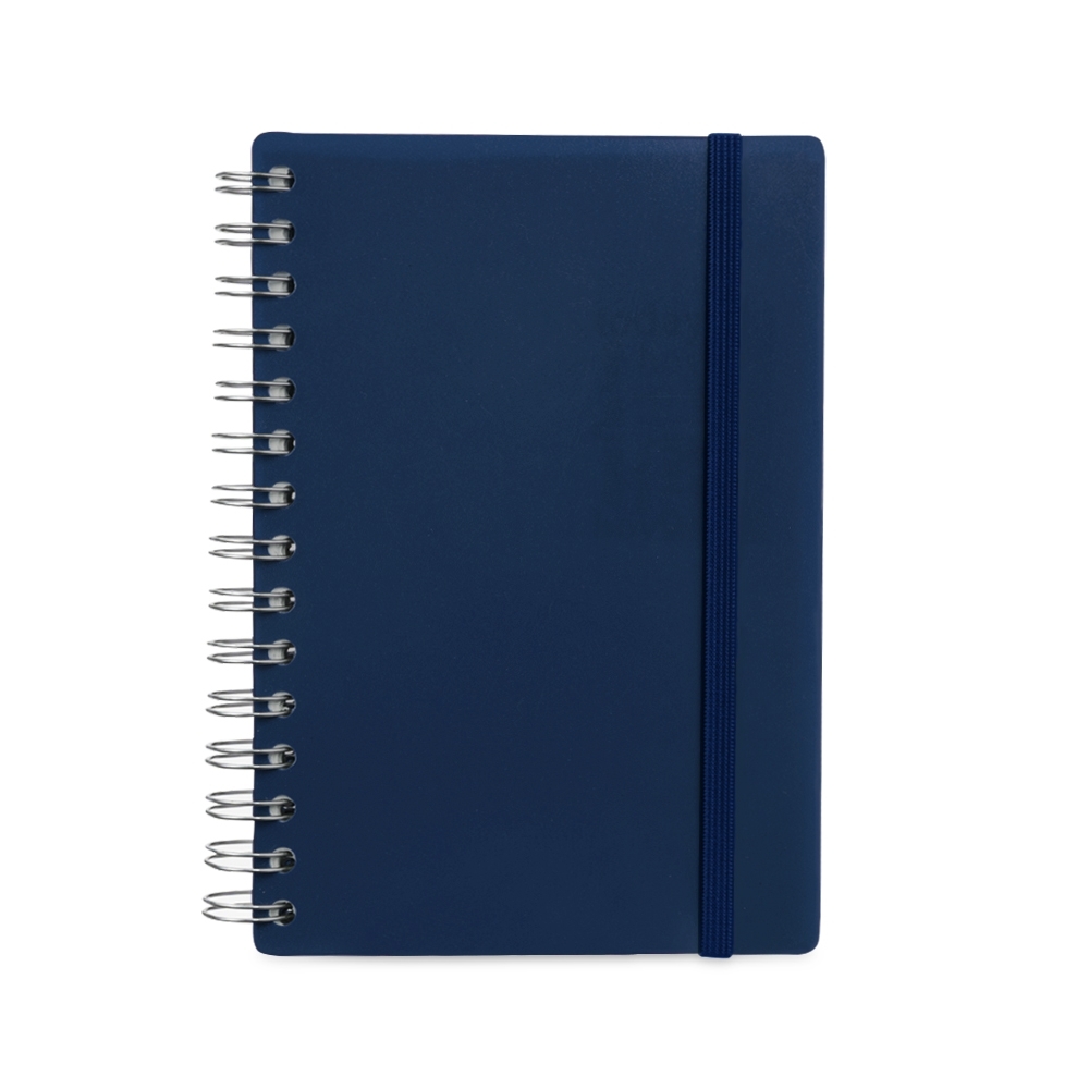 Agenda diária 2027 com espiral e régua personalizada com a logo da empresa