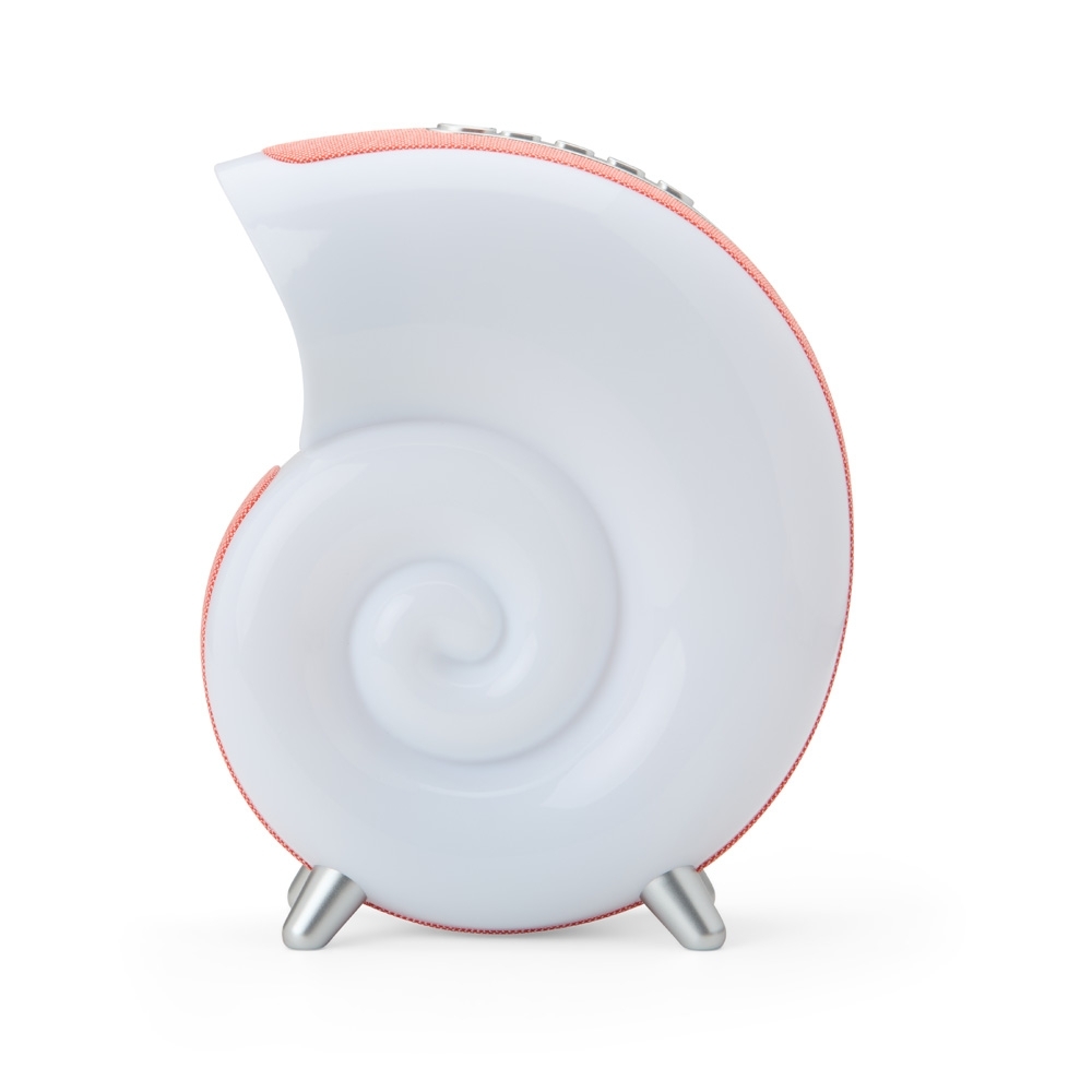Caixa de som multimídia TWS de poliéster com luminária RGB personalizada com a logo da empresa, na cor branco / vermelho