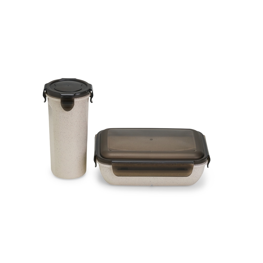 Kit copo e marmita fibra de bambu, foto 2