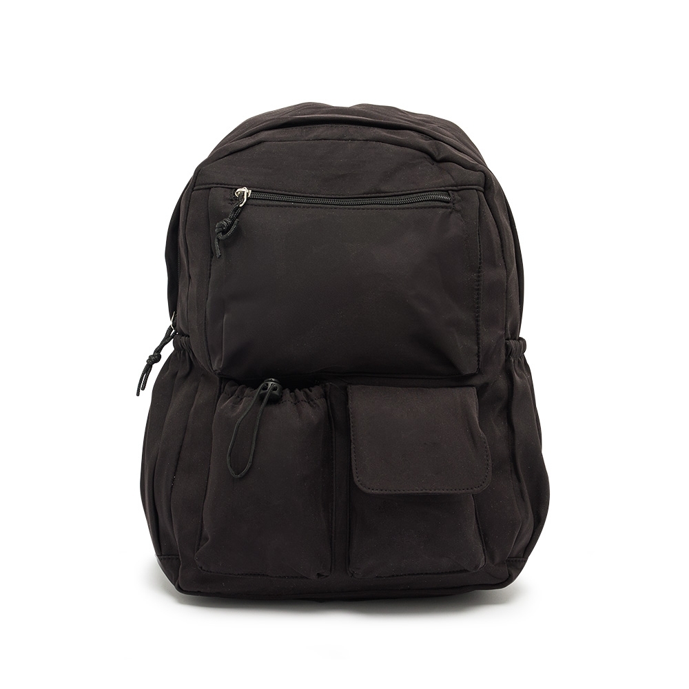 Mochila de poliéster USB 24 litros para notebook com 2 compartimentos na cor Preto, personalizada com a logo da empresa