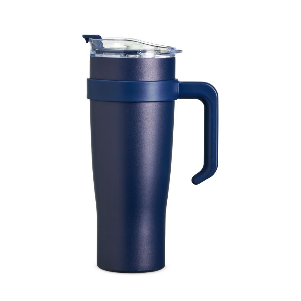 Caneca térmica 1,2 litro de inox com canudo de inox e trava personalizada com a logo da empresa