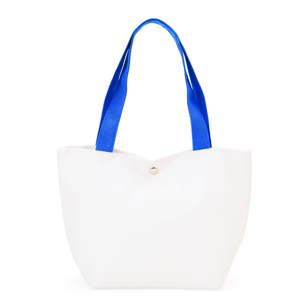 Bolsa de lona 7 litros na cor Bege / Azul, personalizada com a logo da empresa