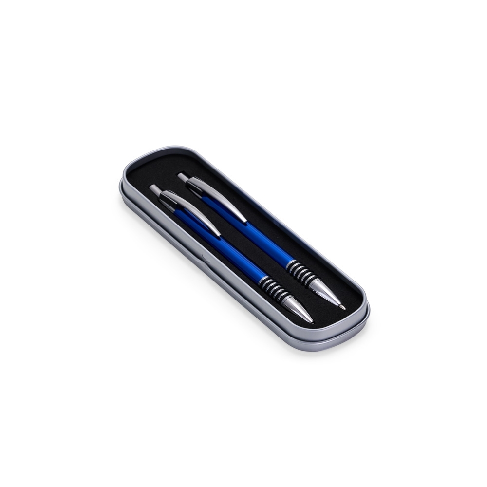 Conjunto caneta e lapiseira metal personalizado com a logo da empresa
