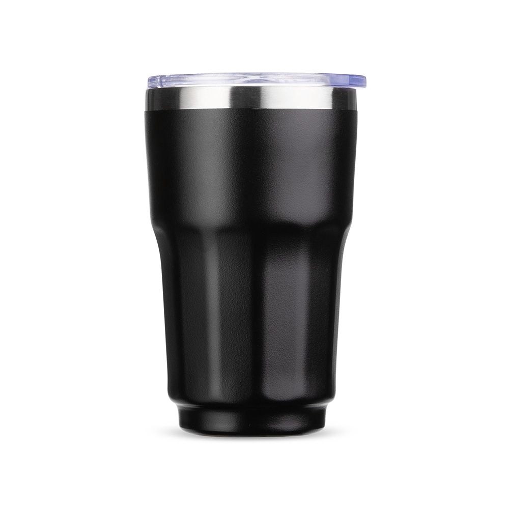 Copo térmico 300 ml na cor Preto, personalizado com a logo da empresa