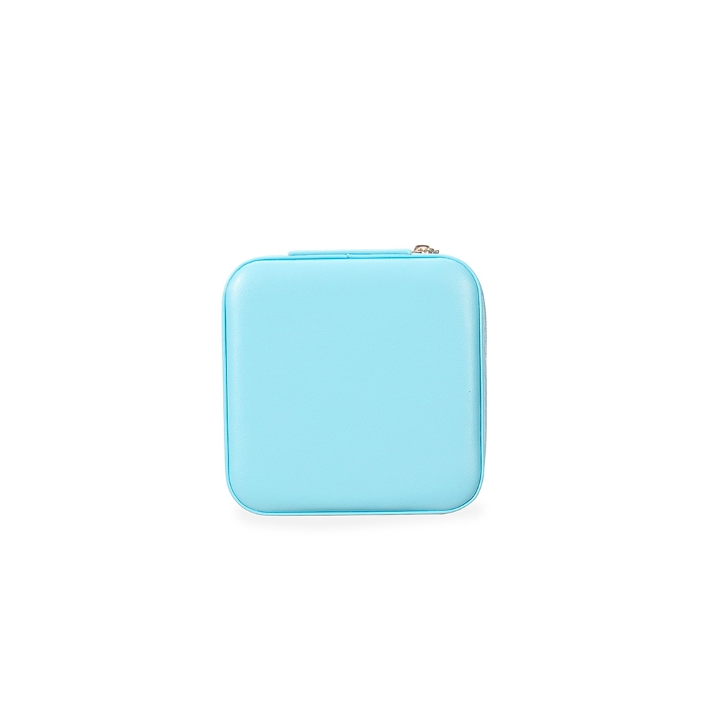 Porta-joias de couro sintético com espelho e divisórias personalizado com a logo da empresa