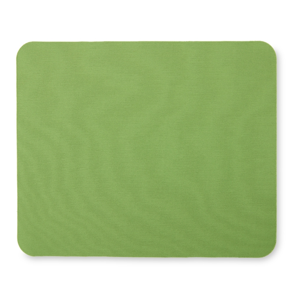 Mouse pad de poliéster na cor Verde, personalizado com a logo da empresa
