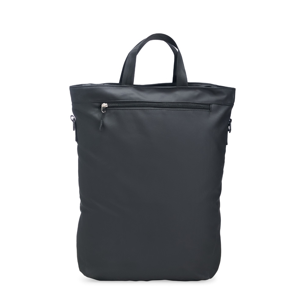 Mochila PU 26 litros com 3 compartimentos na cor Preto, personalizada com a logo da empresa