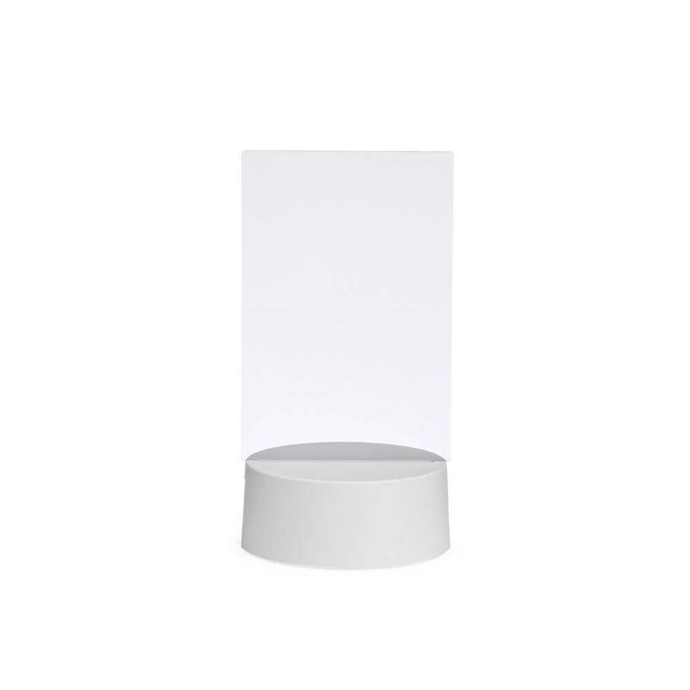Luminária LED de mesa na cor Branco, personalizada com a logo da empresa