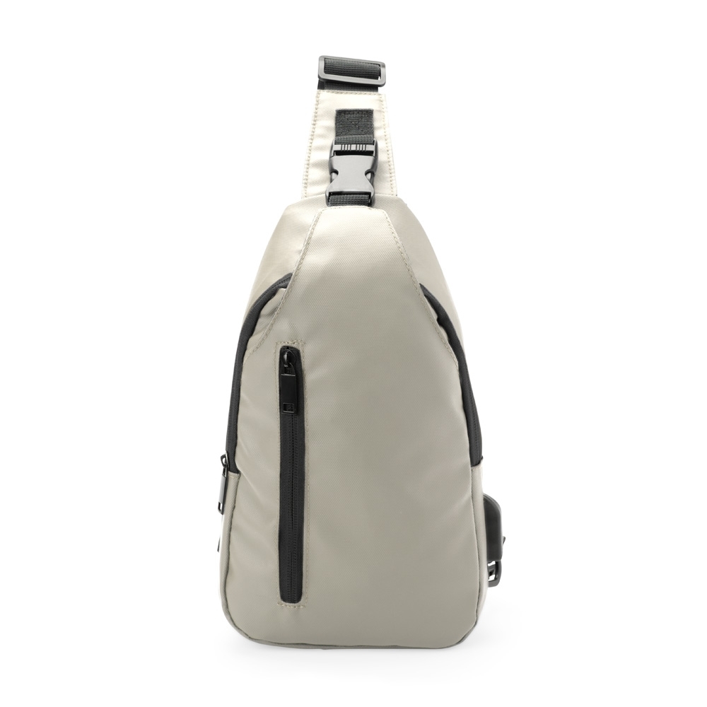 Mochila de ombro 5 litros personalizada com a logo da empresa, na cor bege
