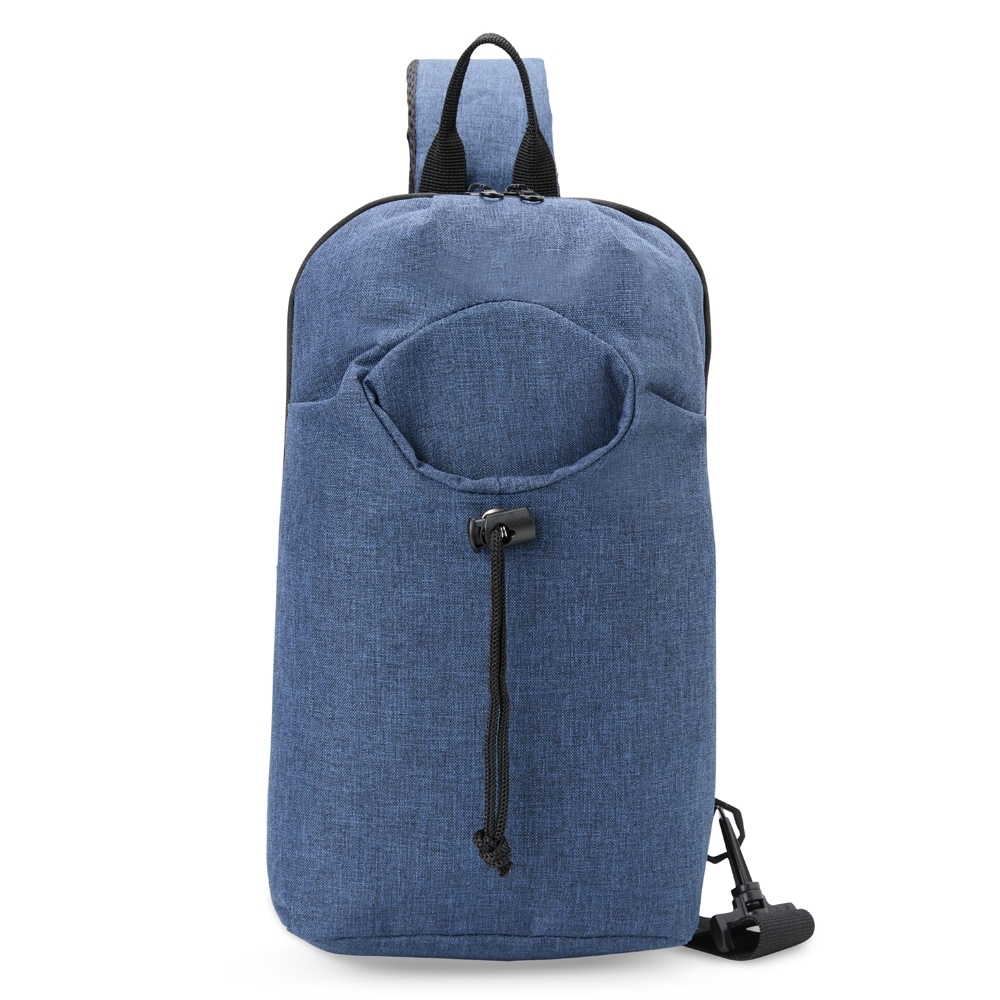 Mochila de ombro 4 litros de nylon com bolso frontal personalizada com a logo da empresa