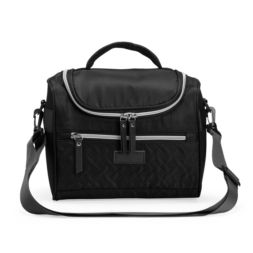 Bolsa térmica 9 litros na cor Preto, personalizada com a logo da empresa