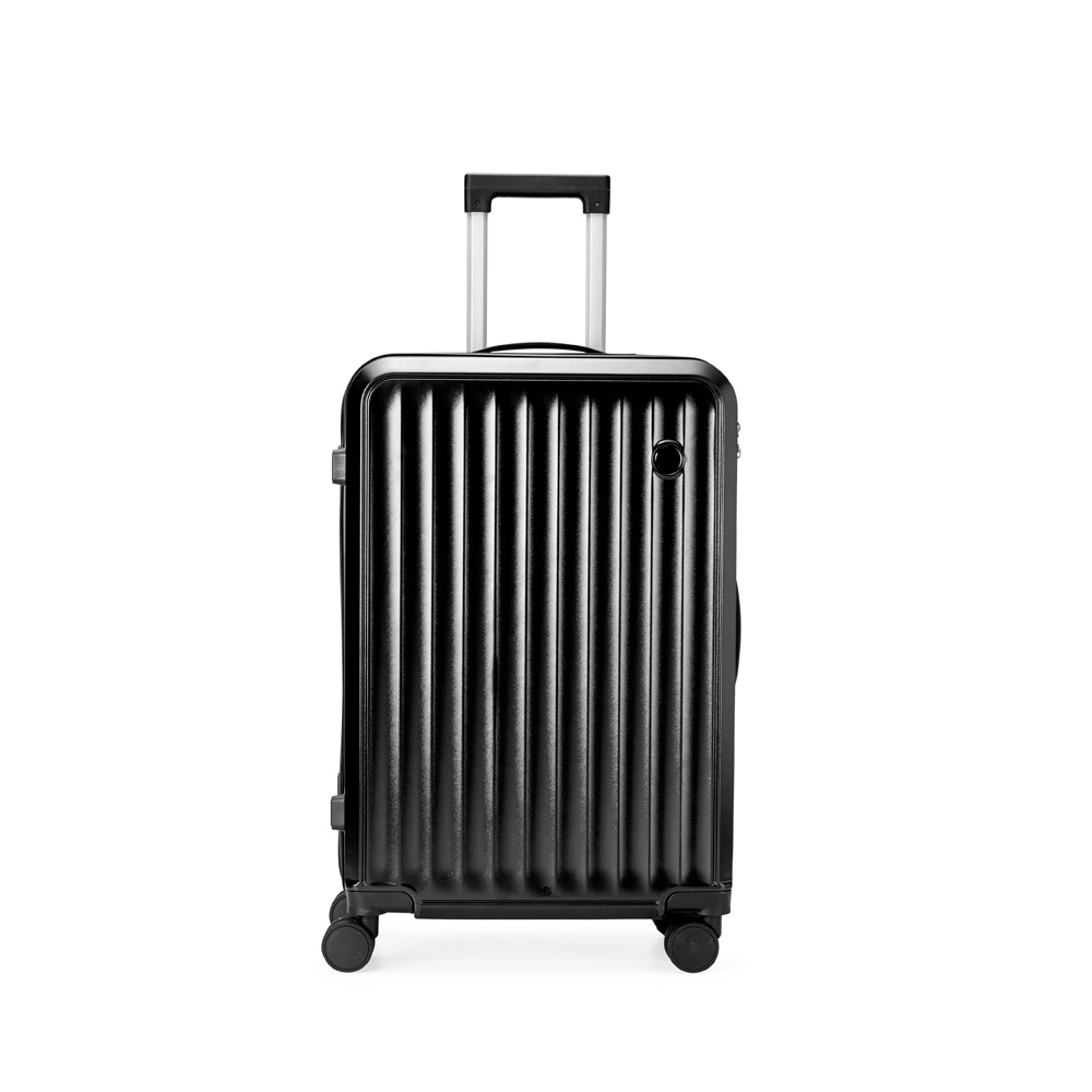 Mala de viagem 68 litros com divisórias na cor Preto, personalizada com a logo da empresa