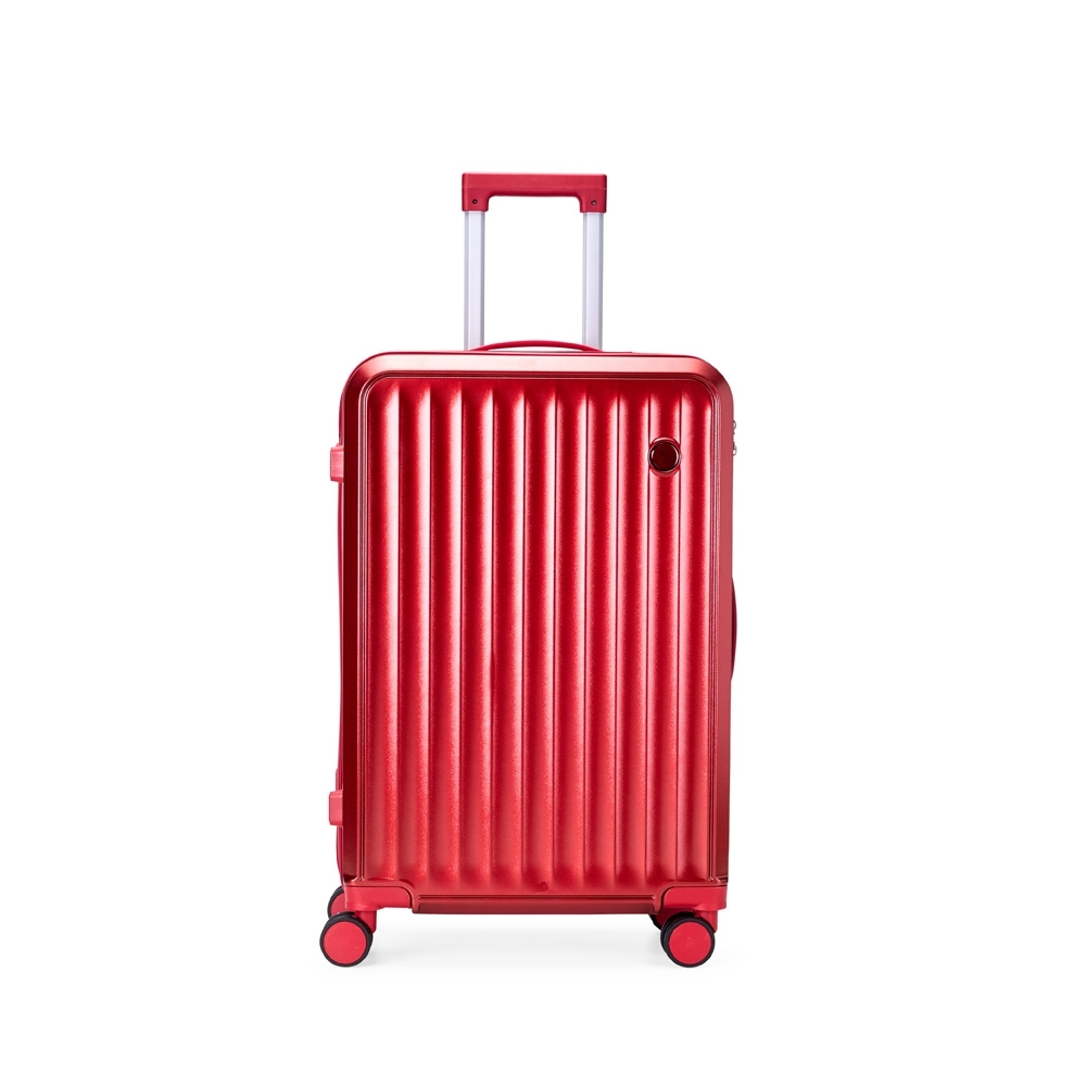 Mala de viagem 68 litros com divisórias personalizada com a logo da empresa, na cor vermelho