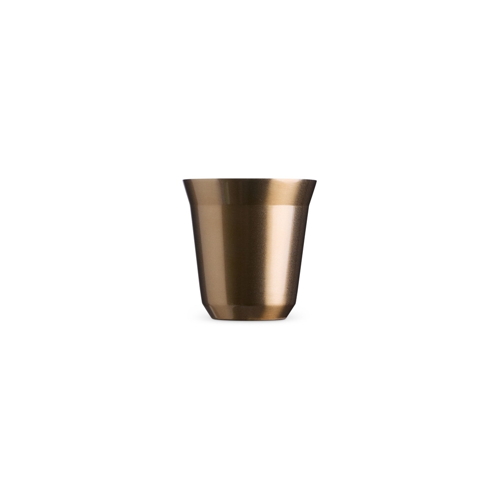 Copo inox parede dupla 150 ml personalizado com a logo da empresa, na cor dourado