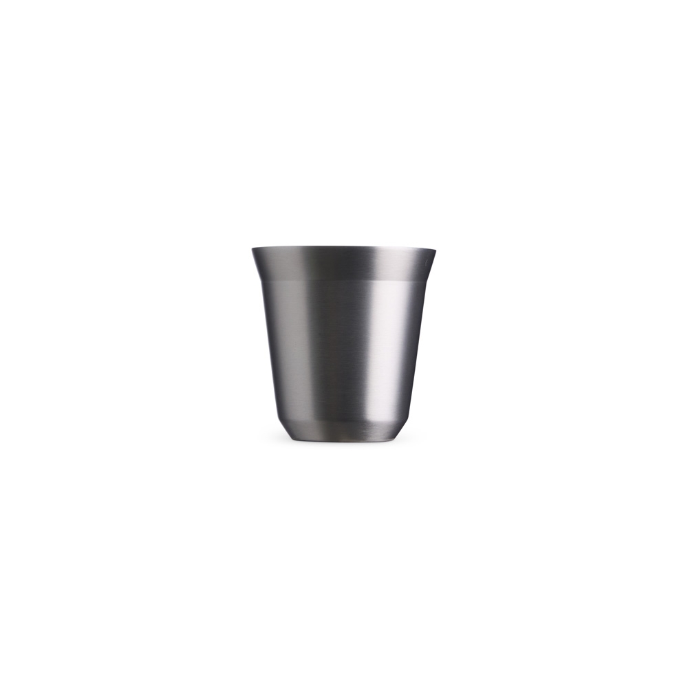 Copo inox parede dupla 150 ml personalizado com a logo da empresa, na cor inox