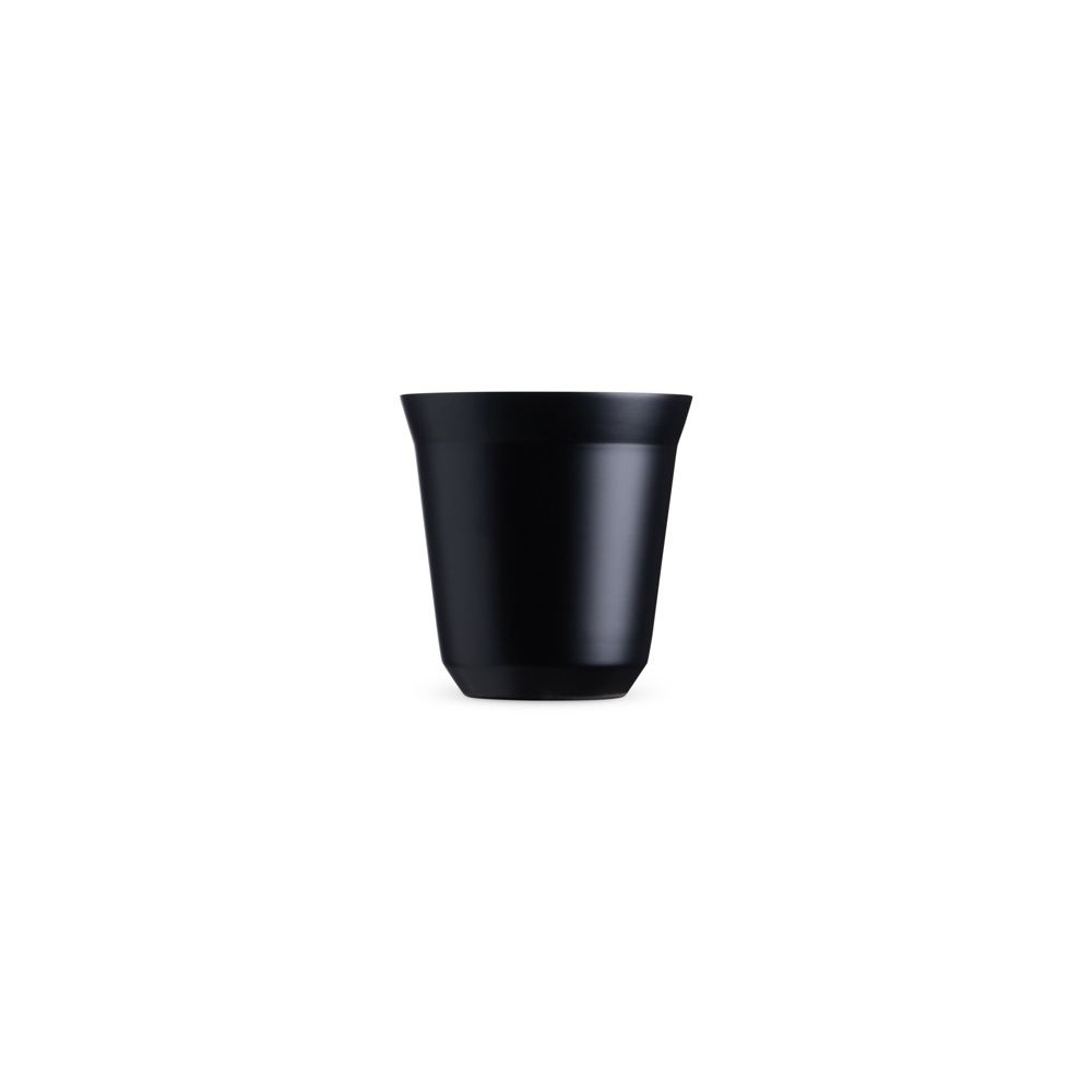 Copo inox parede dupla 150 ml na cor Preto, personalizado com a logo da empresa