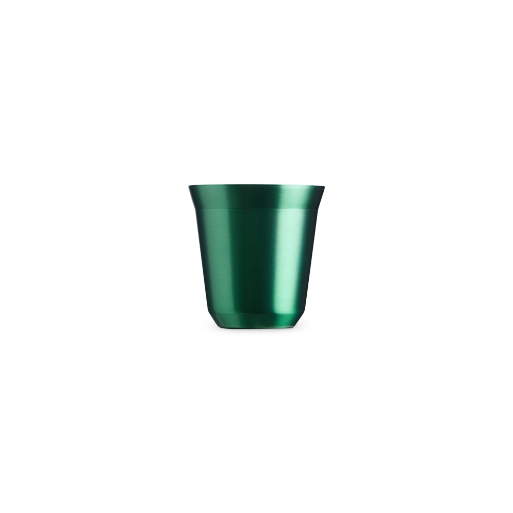 Copo inox parede dupla 150 ml personalizado com a logo da empresa, na cor verde