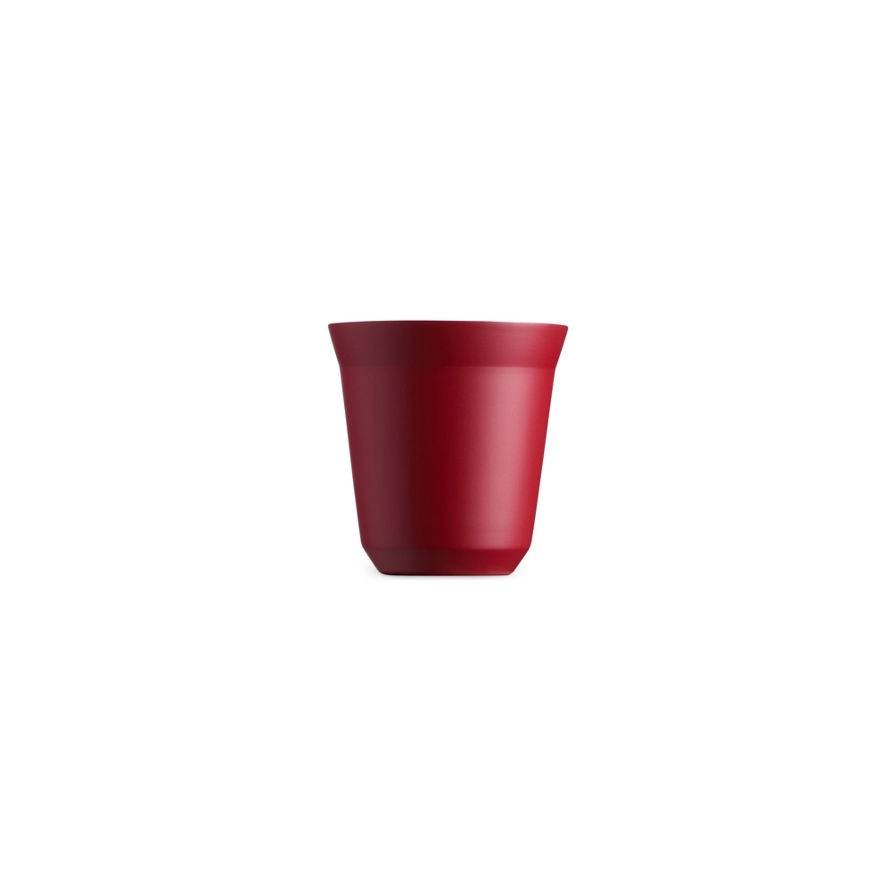 Copo inox parede dupla 150 ml personalizado com a logo da empresa, na cor vermelho