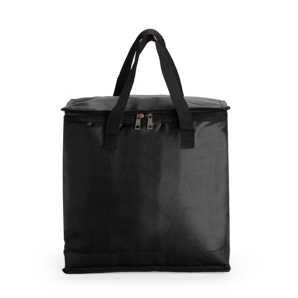 Bolsa térmica 27 litros na cor Preto, personalizada com a logo da empresa
