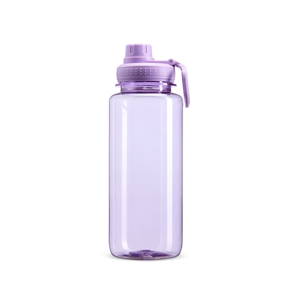 Squeeze plástico 1 litro com alça personalizado com a logo da empresa, na cor roxo