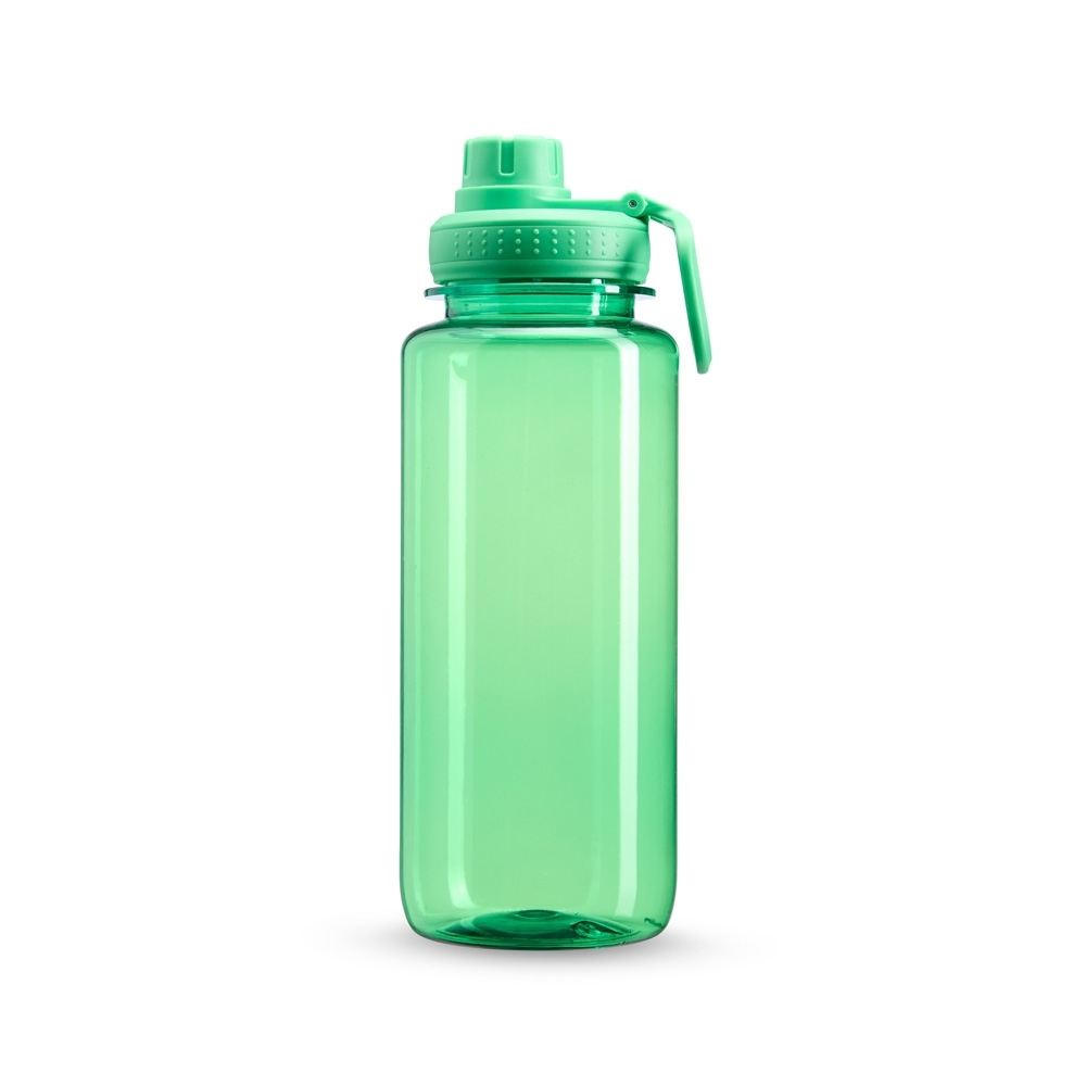 Squeeze plástico 1 litro com alça personalizado com a logo da empresa, na cor verde