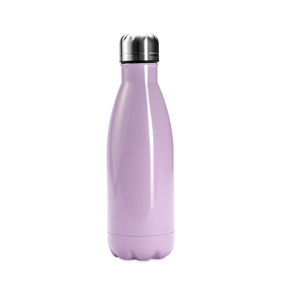 Garrafa inox 625 ml personalizada com a logo da empresa, na cor roxo