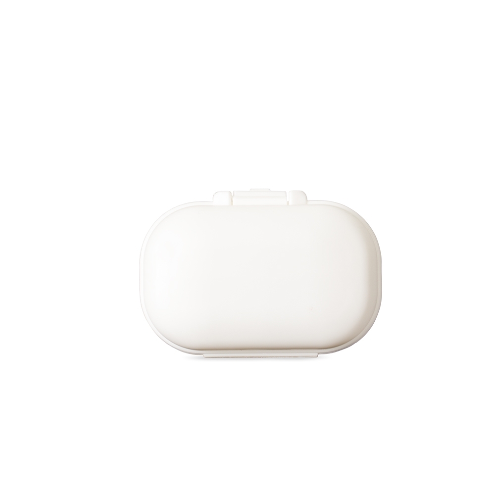 Porta-comprimidos plástico na cor Branco, personalizado com a logo da empresa