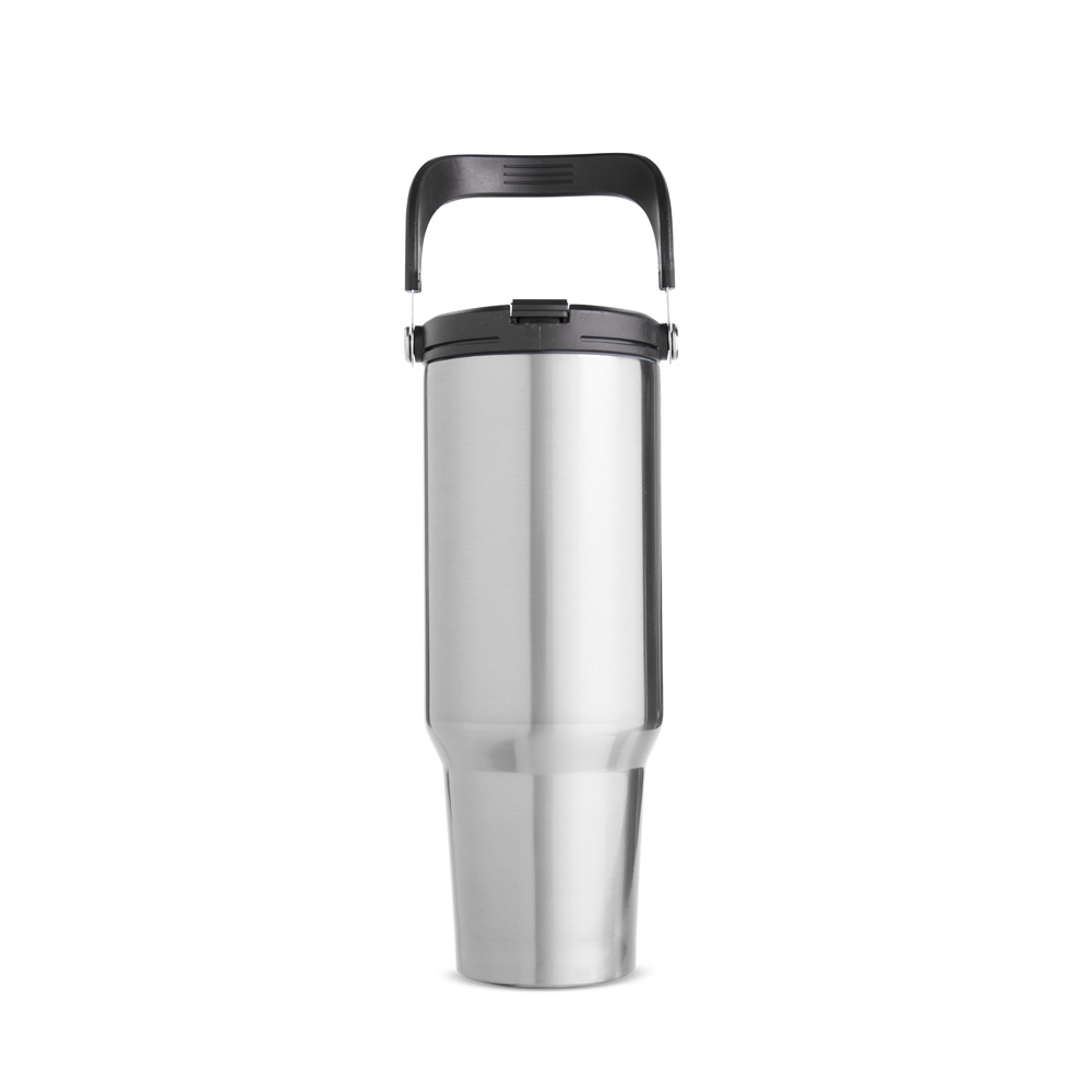 Copo térmico 1,25 litro de inox personalizado com a logo da empresa, na cor inox