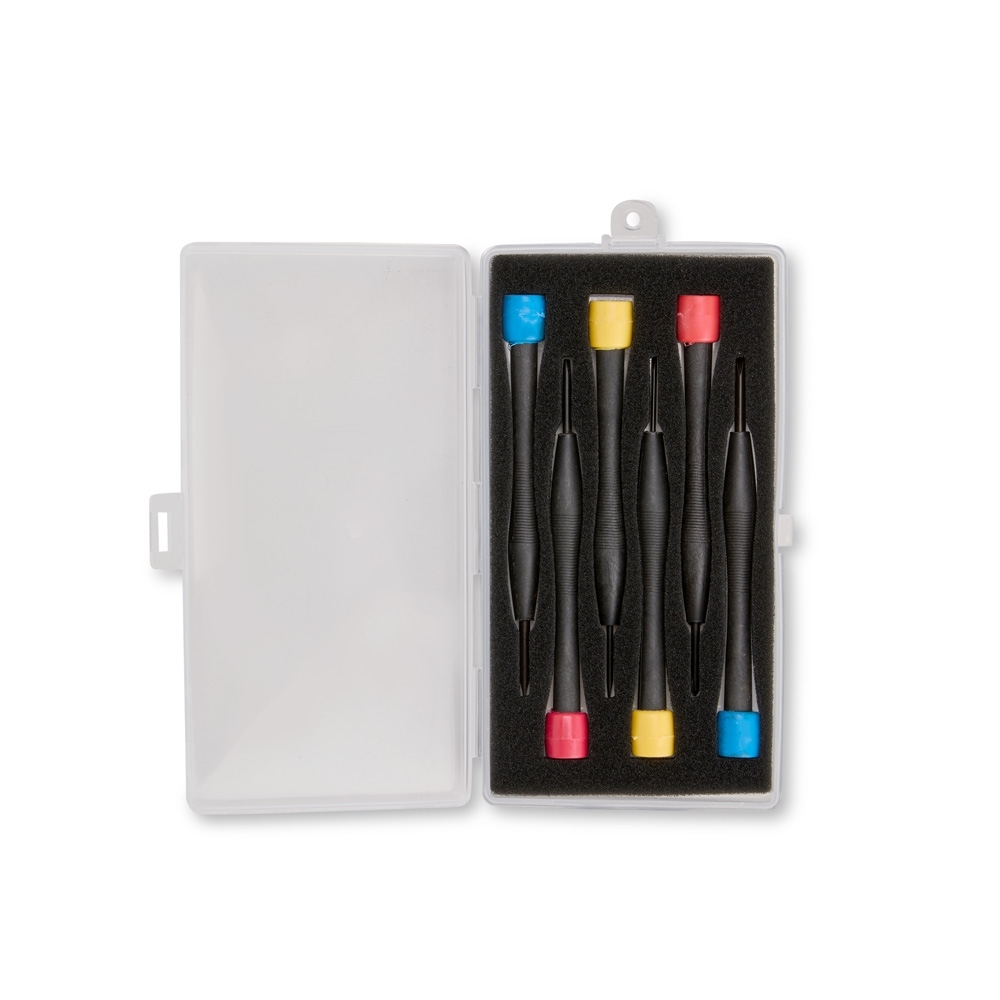 Kit ferramenta 6 peças na cor Transparente, personalizado com a logo da empresa