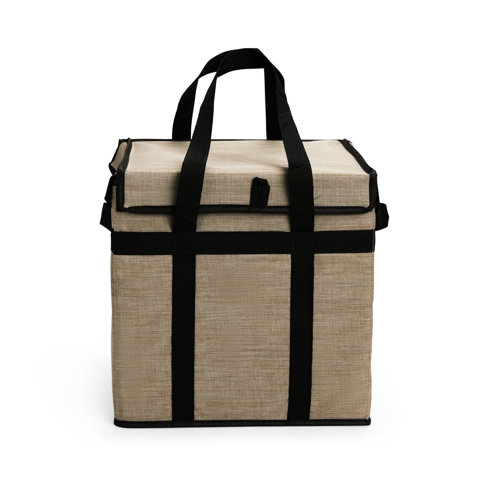 Bolsa térmica 35 litros de tecido oxford impermeável personalizada com a logo da empresa