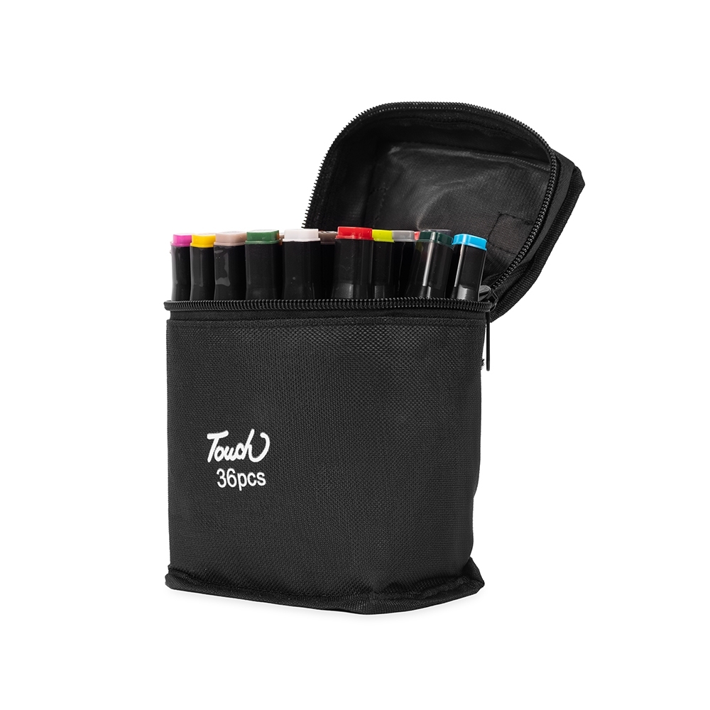 Kit canetas marcadoras pontas duplas 36 cores personalizado com a logo da empresa