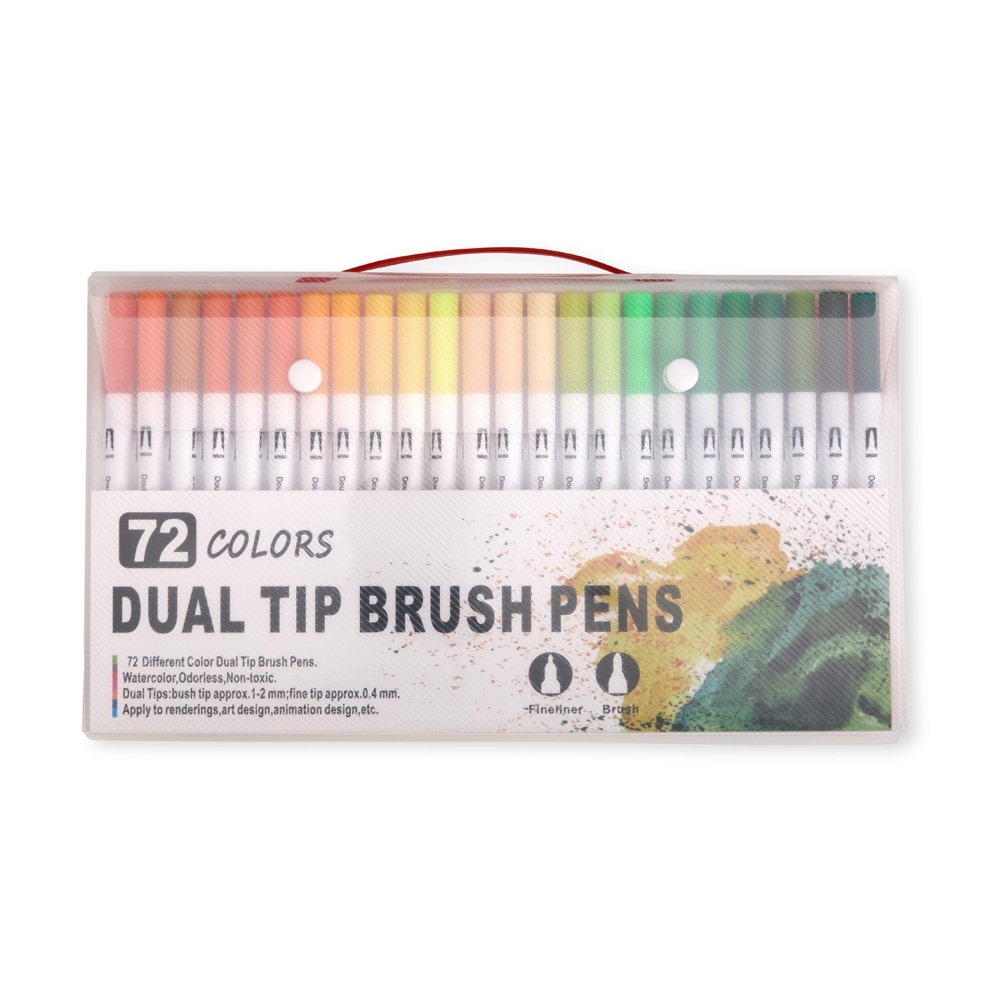 Kit canetinhas ponta dupla 72 cores personalizado com a logo da empresa