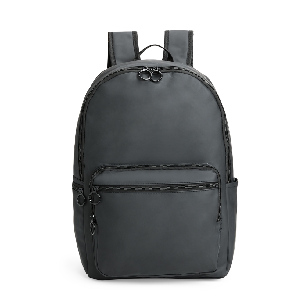 Mochila de couro sintético 23 litros impermeável com divisórias na cor Preto, personalizada com a logo da empresa