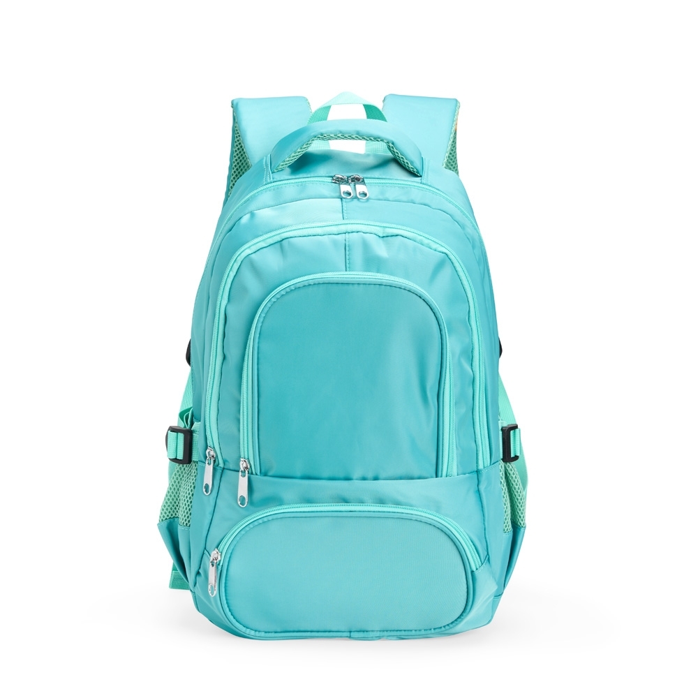 Mochila de poliéster 17 litros impermeável com divisórias personalizada com a logo da empresa, na cor verde