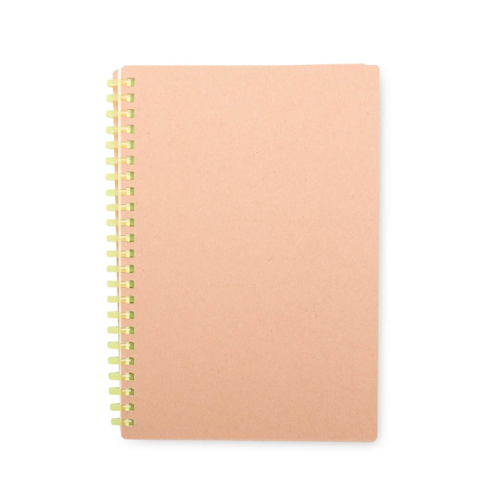 Caderno de kraft com espiral e 80 folhas (20,5 x 14,5 cm)