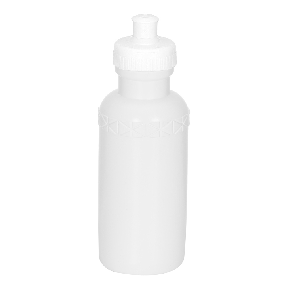Squeeze plástico 500 ml com bico plástico na cor Branco, personalizado com a logo da empresa
