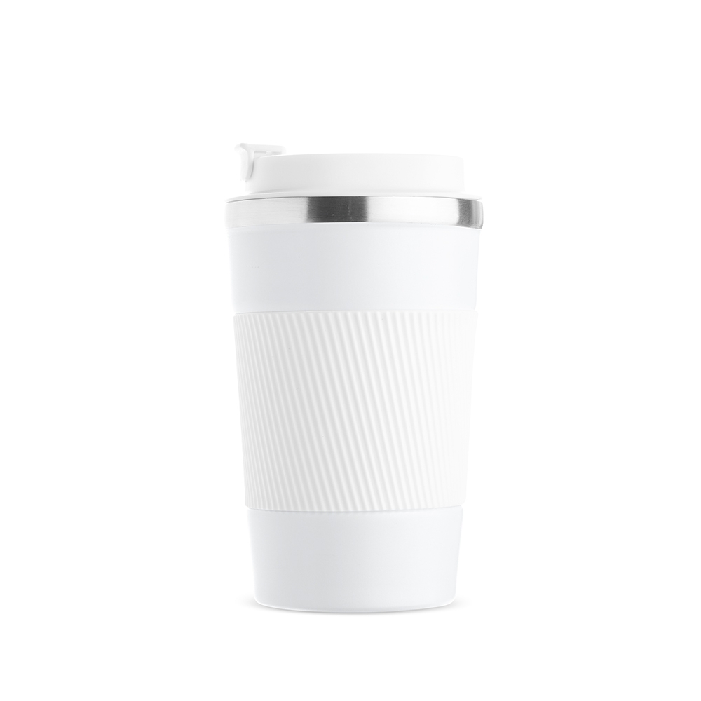 Copo térmico 350 ml na cor Branco, personalizado com a logo da empresa