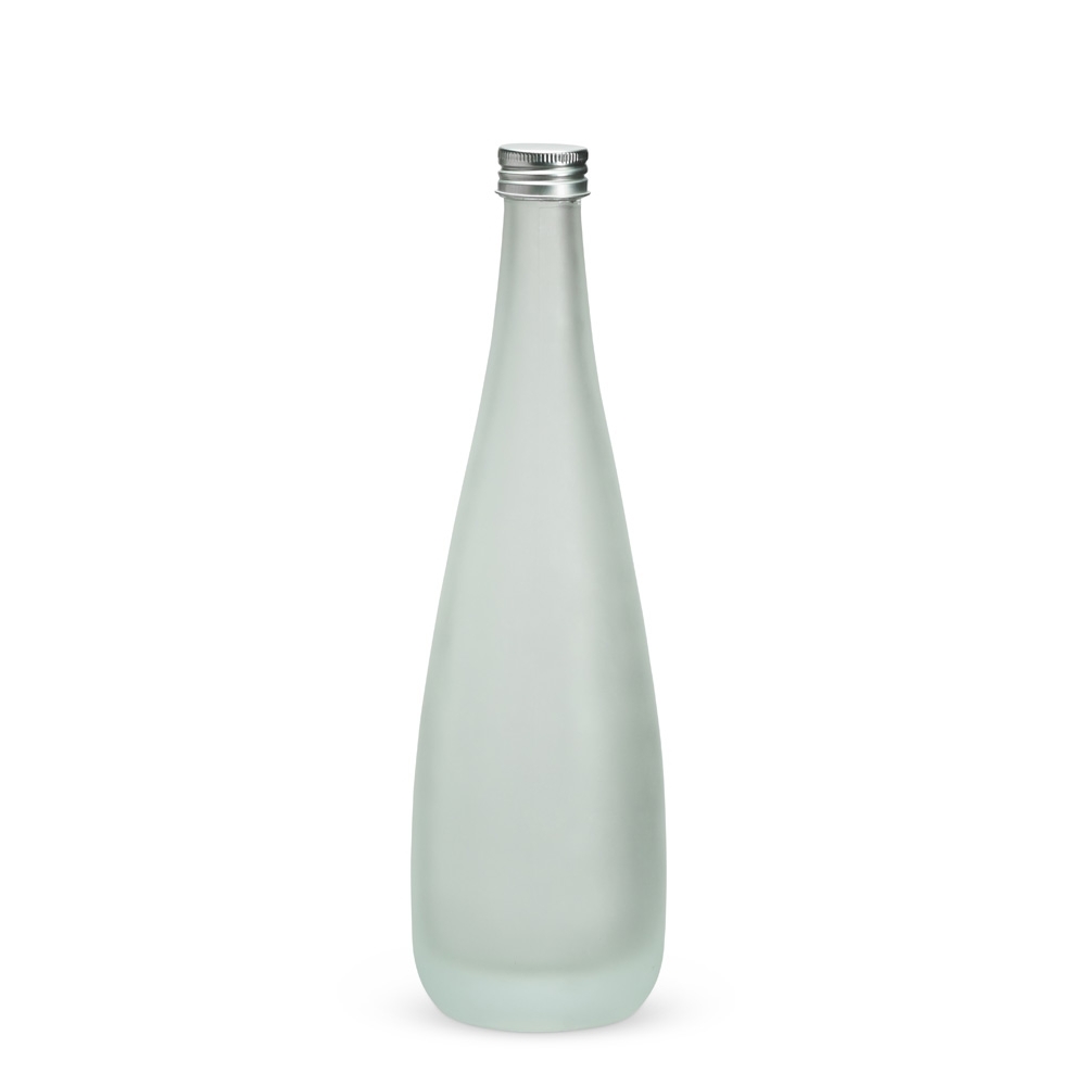 Garrafa de vidro 550 ml fosca na cor Branco, personalizada com a logo da empresa