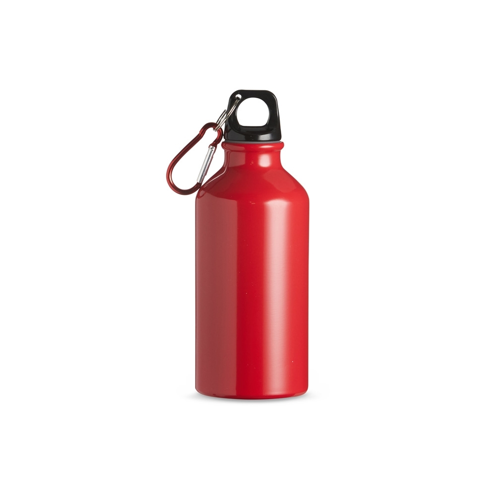 Squeeze de alumínio 420 ml com alça personalizado com a logo da empresa, na cor vermelho