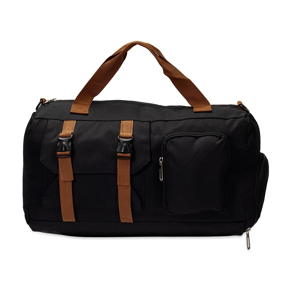 Bolsa oxford 23 litros impermeável na cor Preto / Marrom, personalizada com a logo da empresa