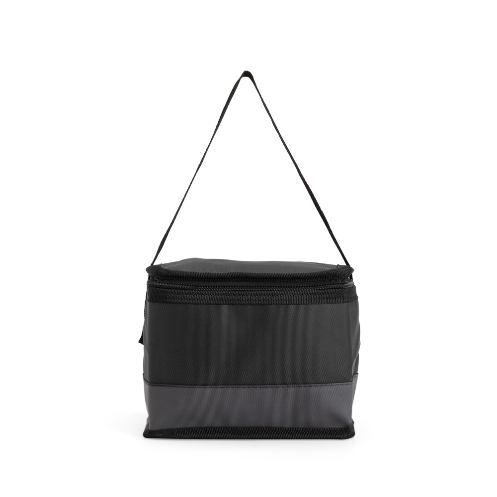 Bolsa térmica 5 litros de poliéster impermeável na cor Preto, personalizada com a logo da empresa