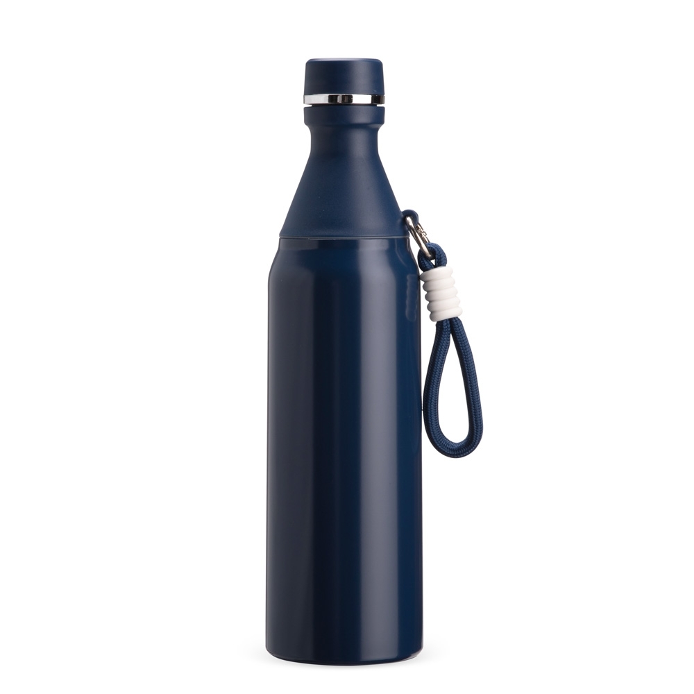 Garrafa térmica 500 ml de inox com mosquetão personalizada com a logo da empresa