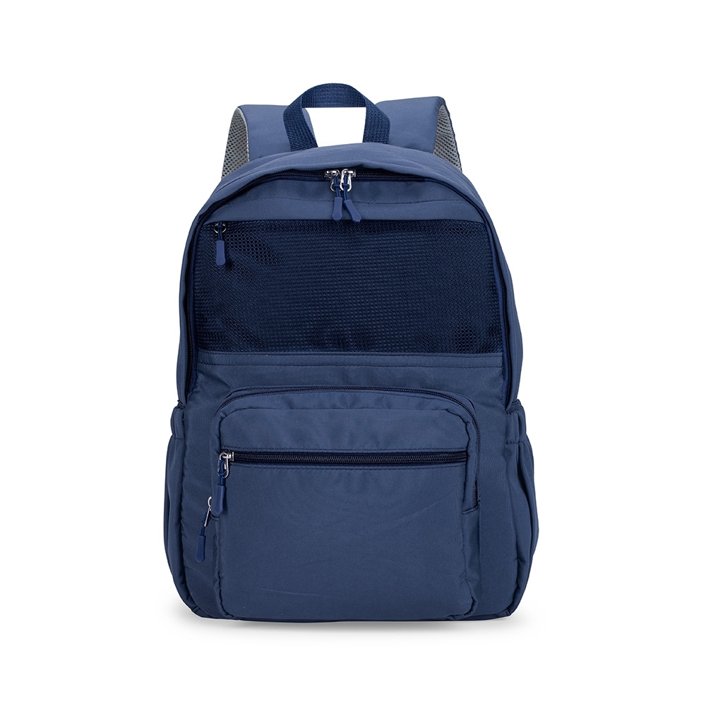 Mochila oxford 23 litros impermeável com 3 bolsos frontais personalizada com a logo da empresa