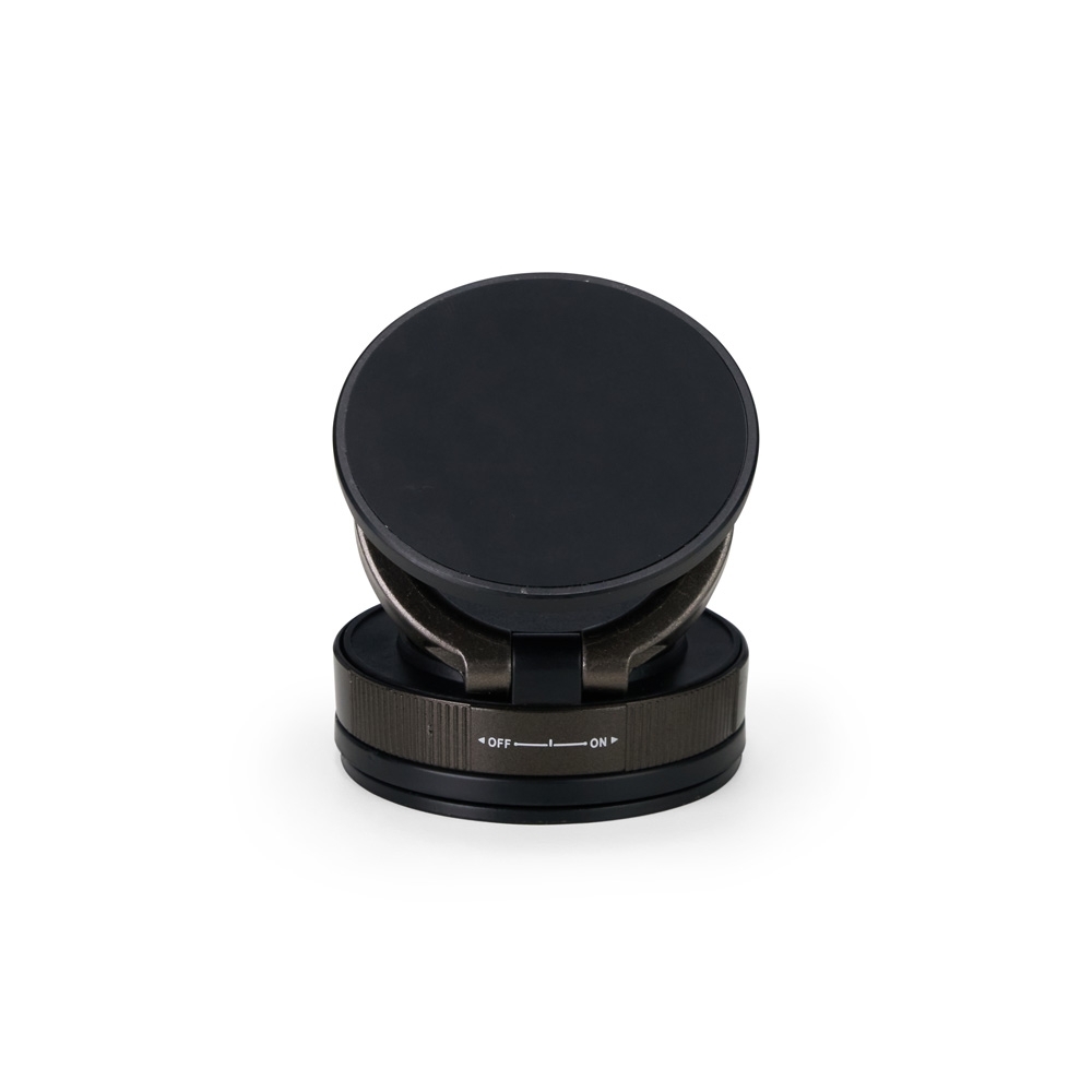 Suporte magnético para celular com ventosa e giro de 360° na cor Preto, personalizado com a logo da empresa