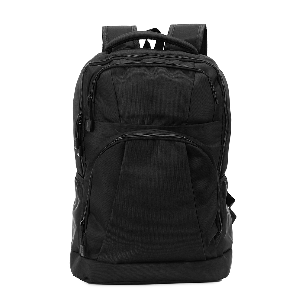 Mochila oxford 23 litros impermeável com divisórias na cor Preto, personalizada com a logo da empresa